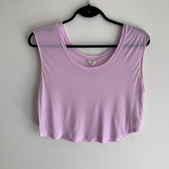 Aritzia Wilfred Muscle Tee T-shirt Cropped sleeveless lilac purple Size XS - Picture 7 of 14